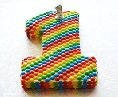 Birthday Cake Tutorial, Rainbow First Birthday, Rainbow Parties, 1st Birthday Cakes, Rainbow Birthday Party, Number Cakes, 1st Birthday Cake, First Birthday Cakes, Rainbow Birthday