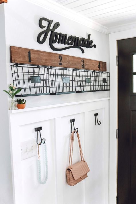 Diy Board And Batten Wall Entryway, Tiny Mudroom Ideas Entryway, Tiny Entryway Ideas Front Entry, Very Small Entryway Ideas, Tiny Entryway Ideas, Small Entryway Ideas Narrow Hallways, Mudroom Nook, Small Entryway Organization, Entryway Update