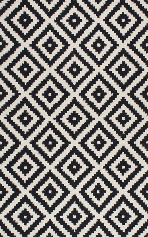 Corak Sulaman, Lil Space, Diamond Graphic, Scandinavian Textiles, Diamond Rugs, Crochet Quilt, Rugs Usa, Black Area Rugs, Black Rug