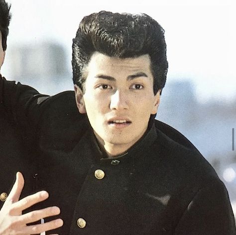 Japanese Pompadour, Japanese Delinquent, Refrence Pose, 80s Men, 80s Hair, Japanese Hairstyle, Japanese School, Japanese Boy, Historical Costume