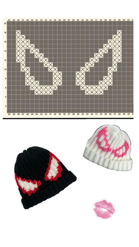 Spiderman Beanie, Crochet Spiderman, Crochet Diy Tutorial, Pixel Crochet, Pixel Pattern, Crochet Purse Patterns, Fun Crochet Projects, Minecraft Designs, Beanie Pattern