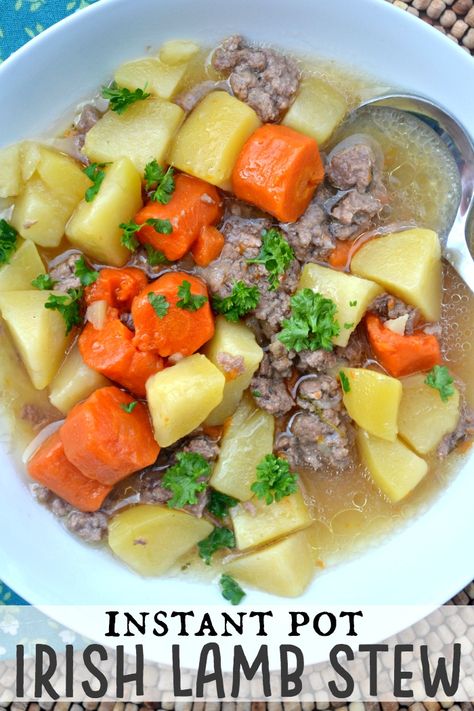 Ground Lamb Instant Pot Recipes, Ground Lamb Stew Recipes, Ground Lamb Crockpot Recipes, Ground Lamb Soup, Leg Lamb, Ground Lamb Recipes, Irish Lamb Stew, Irish Foods, Week Meals