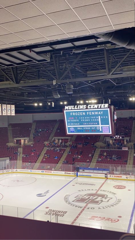 mullins center hockey rink at umass amherst Umass Amherst, College List, Fall Semester, Study Pictures, Dream College, Dream School, College Girl, Manifestation Board, 2024 Vision