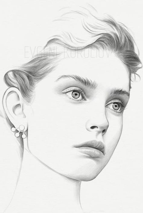 Easy Portrait Drawing, Portrait Au Crayon, Beautiful Pencil Drawings, Pencil Portrait Drawing, 얼굴 그리기, Portraiture Drawing, White Drawing, Art Drawings Sketches Pencil, Drawing Faces