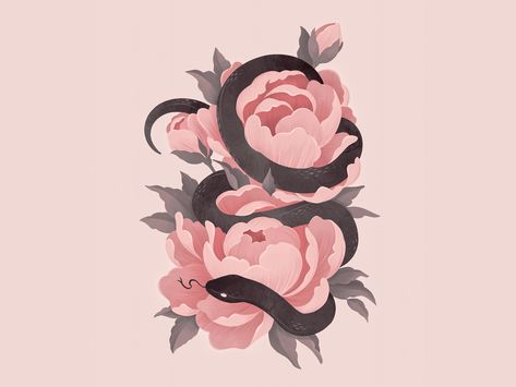 Anguis by Imogen Oh Snake Drawing, Snake Wallpaper, Procreate Illustration, Snake Art, Desenho Tattoo, Arte Sketchbook, The Snake, Snakes, Tattoo Drawings