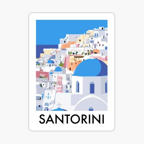 Greece Stickers | Redbubble Greece Flag, Cruise Scrapbook, Santorini Travel, Travel Poster Design, Scrapbook Printing, Travel Stickers, Stickers For Sale, Poster Stickers, Travel Scrapbook