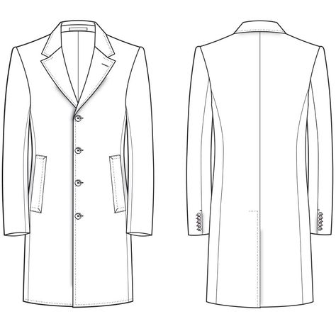 Coat Flat Sketch, Mens Coat Pattern, Coat Styles, Corset Sewing Pattern, Fashion Figure Drawing, Fashion Illustration Sketches Dresses, Flat Sketches, Fashion Illustration Sketches, Fashion Figures