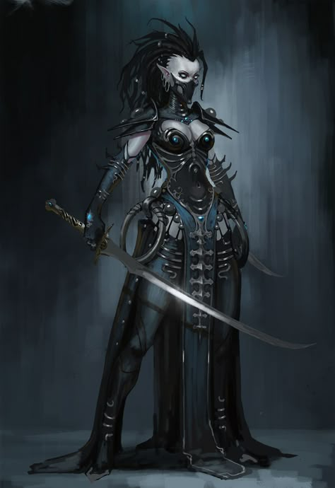 ArtStation - 144 Necromancer Witch, Elf Witch, Drow Female, Fantasy Faction, Shadow Creatures, Female Vampire, Dark Eldar, Elf Art, Fantasy Comics