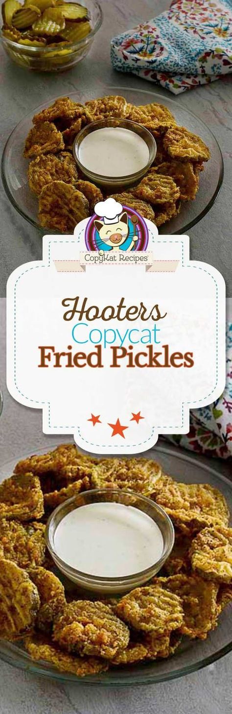 Hooters Fried Pickles Recipe, Hooters Fried Pickles, Pickles Fried, Jalapeno Recipes Appetizers, Friendsgiving Recipes Appetizers, Pilsbury Recipes, Fried Pickles Recipe, Pickles Recipe, No Cook Appetizers