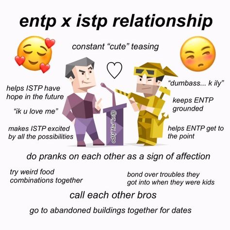 ENTP x ISTP relationship meme (mbti) Istp Estp Relationship, Istp Entp Relationship, Entp X Istp Relationship, Istp Entp Ship, Intp Istp Relationship, Istp X Entp, Intp X Istp, Entp X Estp, Entp Istp