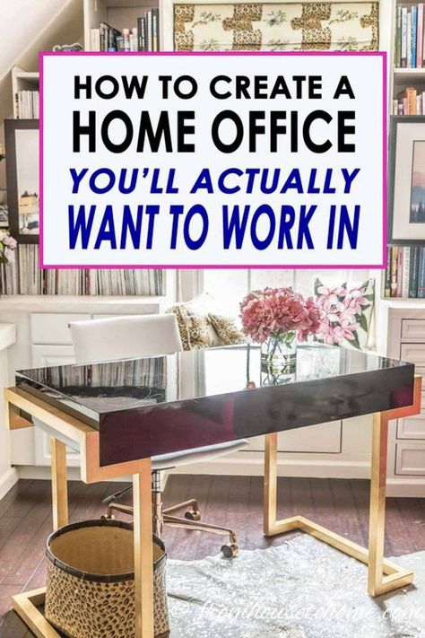 These home office design ideas will show you how to setup a home office that you'll love to work from home in. #fromhousetohome #decoratingtips #homedecor #office  #homeoffice Home Office Setup Ideas, Office Ideas For Women, Home Office Ideas For Women, Home Office Design Ideas, Comfortable Workspace, Office Architecture, Office Design Ideas, Traditional Desk, Work Office Decor