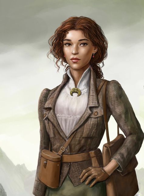 Archaeogirl Portrait by dashinvaine on DeviantArt Female Scientist Character Art, Steampunk Explorer Women, Victorian Woman Character Art, Archeologist Character Art, 19th Century Character Design, Librarian Character Art, 1800s Character Design, Female Detective Art, Archeologist Character Design