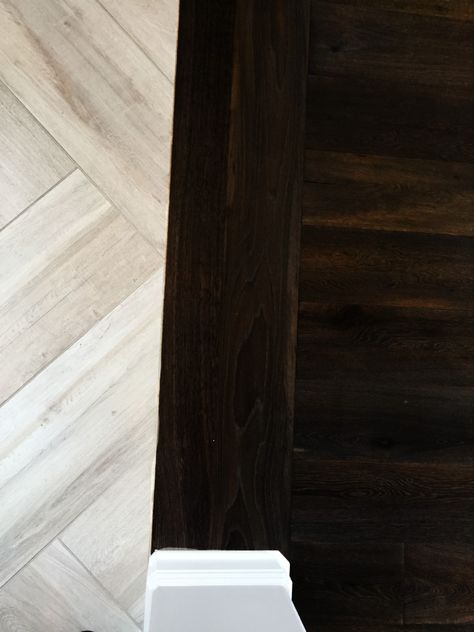 Mixed Wood Floors In Different Rooms, Wood To Wood Floor Transition, Mixing Wood Floors In Different Rooms, Mixed Hardwood Floors, Moving Into A New House, Wood Floor Colors, Transition Flooring, Plank Tiles, Real Wood Floors