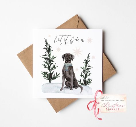 Labrador Christmas Card for Dog Parents | Labrador Dog Christmas Card |  Dog Mum Christmas Card | Christmas Card from Dog by PandRMarket on Etsy Christmas Cards With Dogs, Christmas Card With Dog Single, Dog Christmas Card Illustration, Puppy Christmas Card, Labrador Christmas Cards, Christmas Card Dog, Labrador Christmas, Puppy Christmas, Parents Christmas