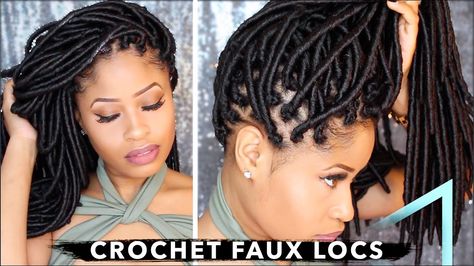 How To ➟ CROCHET FAUX LOCS  (NO cornrows, NO wrapping, free-parting!) [Video] - https://blackhairinformation.com/video-gallery/%e2%9e%9f-crochet-faux-locs-%f0%9f%94%a5-no-cornrows-no-wrapping-free-parting-video/ Cuban Twist Hair, Faux Locs Styles, Braids Curls, Crochet Faux Locs, Faux Locks, Marley Hair, Single Braids, American Hairstyles, Faux Locs Hairstyles