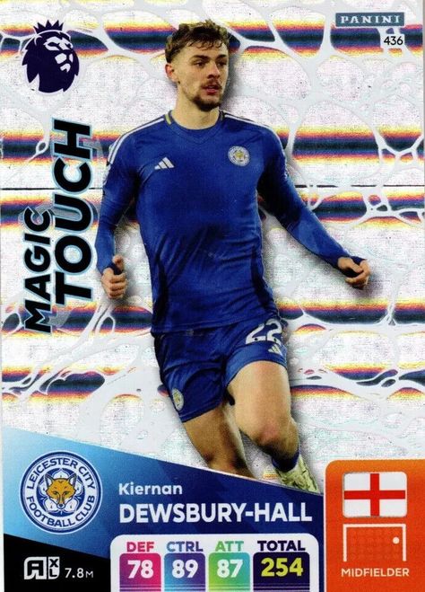 Calling all football fans! ⚽ Get ready to collect the Panini Premier League Adrenalyn XL 2024/2025 card featuring Kiernan Dewsbury-Hall and his Magic Touch! 🌟 #Panini #PremierLeague #Football #TradingCards #Collectibles 🤩🔥 Patson Daka, Leicester City Fc, Adrenalyn Xl, Leicester City, Football Cards, Football Fans, Leicester, Football Club, Premier League