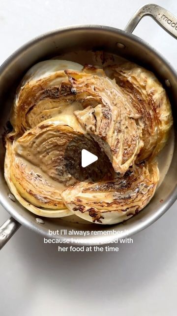 Justine Doiron on Instagram: "Brown butter tahini cabbage with lemon, sumac and mint. An embarrassingly easy recipe that falls off your fork, and I hope makes you feel as warm as @carlaphall made me feel in 2017 

https://justinesnacks.com/brown-butter-tahini-cabbage-with-sumac-mint/

#cabbage #cookingvideos #brownbutter" Brown Butter Tahini Cabbage, Justine Doiron, Buttered Cabbage, Mediterranean Diet Plan, Cabbage Recipes, Salad Side Dishes, Fresh Mint, Brown Butter, Salted Butter