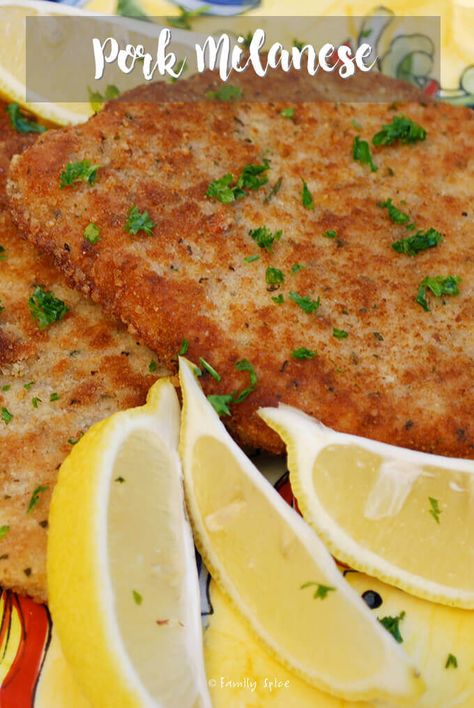 Pork Milanese Recipe, Pilsbury Recipes, Pork Milanese, Milanese Recipe, Pasquale Sciarappa, Lidia Bastianich, Italian Menu, Pillsbury Recipes, Easy Meat Recipes