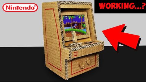 DIY Nintendo Arcade Boy Arcade Diy Projects, Cardboard Arcade, Nintendo Arcade, Diy Nintendo, School Projects, Cool Things To Buy, Nintendo