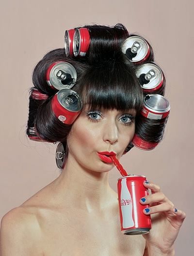 8568956 Coke Can Hair Rollers Photoshoot, Soda Can Hair Rollers, Can Hair Rollers, Ems Photoshoot, Angry Housewife, Banana Photo, Hair Couture, Vintage Christmas Photos, Inktober 2024