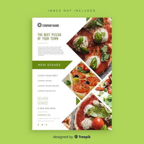 Pizza flyer template | Free Vector #Freepik #freevector #leaflet #leaflet-template #information-flyer #brochure-flyer Pizza Flyer, Leaflet Template, Brochure Food, Pizza Vector, Corel Draw Design, Brochure Cover Design, Flyers Design, Poster Design Layout, Food Cover