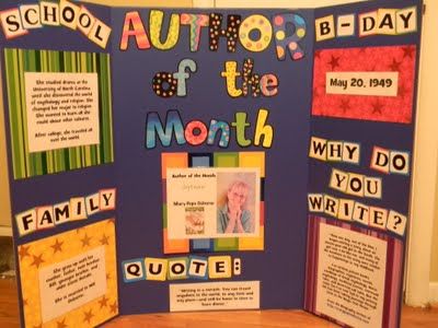 published author of the month or child author of the week Tri Fold Poster Board Ideas, Trifold Ideas, Author Ideas, Book Buddy, Poster Boards, Winter Display, Reading Display, School Library Displays, Children's Library