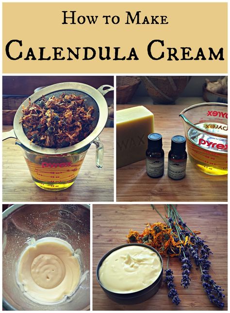 calendula cream..."The first step in making this Calendula cream, just like in my herbal salve recipe, is to make an infused oil (see my post on how to do that HERE). You can do this by putting dried calendula flowers in olive oil for several weeks, or use the quick method of heating the oil and dried flowers on low in a slow cooker for up to 24 hours. I did 8 hours, then turned the slow cooker off and let the herbs continue to steep overnight." by Colleen Calendula Cream, Salve Recipes, Lotion Recipe, Herbal Salves, Infused Oil, Healing Salves, Homemade Lotion, Herbal Recipes, Natural Healing Remedies