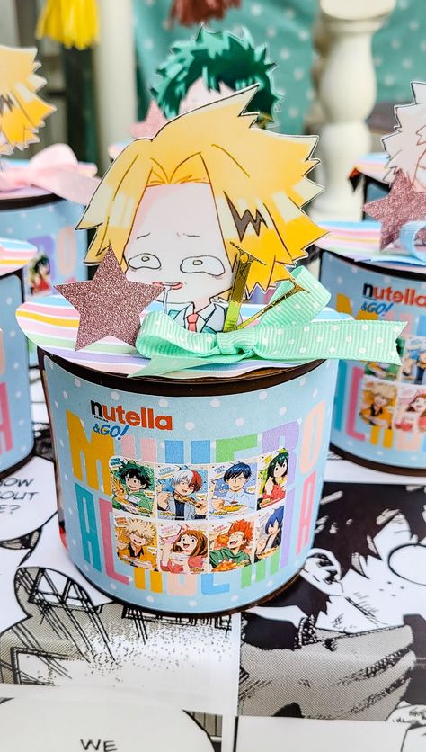 Nutella package papercraft My Hero Academia Birthday Party, My Hero Academia Party, My Hero Academia Birthday, Academia Birthday, Mirror Painting, Birthday Party Gift, Bday Ideas, Anime Stuff, My Hero