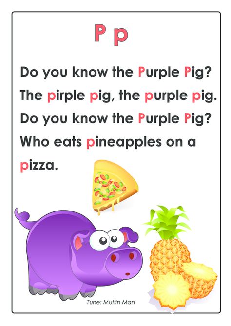 Before your child can write they need to learn their letters and the sounds that the letters make. Rhymes and songs are Letter Rhymes Preschool, Letter S Songs For Preschool, Letter P Preschool, Letter P Activities For Preschool, Letter Poems, Phonics Rhymes, Letter Song, Circle Time Songs, Abc Song