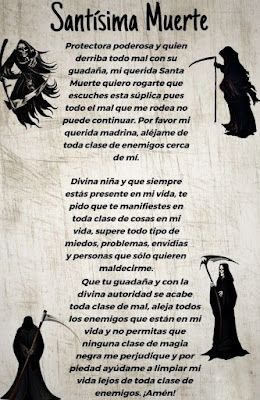 Santa Muerte Prayer English, Santa Muerte Prayer Protection English, Santa Muerte Art, Santa Muerte Prayer, The Satanic Bible, High Jokes, Prayer For Love, Grim Reaper Art, Prayer For Protection