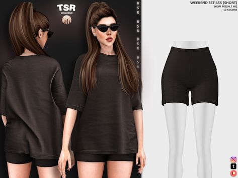 The Sims Resource - WEEKEND SET-455 (SHORT) BD1211 Sims 4 Tsr, Academia Clothes, The Sims 4 Pc, The Sims 4 Packs, Sims 4 Body Mods, Sims 4 Expansions, Sims 4 Dresses, Sims Four, Sims 4 Downloads