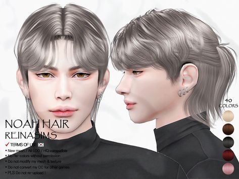 Sims 4 Men Hair Cc, Hair For Sims 4, Zepeto Character Ideas, Ts4 Hair, Sims 4 Hair Male, Boy Haircuts Long, Ts4 Mods, Mesh Texture, Sims 4 Tsr