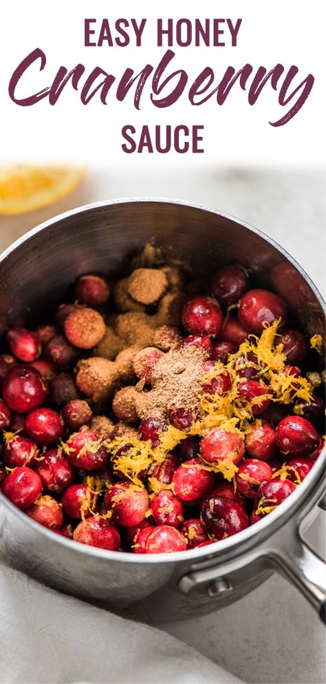 This cranberry sauce recipe made with fresh cranberries, orange zest, orange juice and honey is perfect for your upcoming Thanksgiving and Christmas feast! #thanksgiving #cranberry #christmas #cranberrysauce Thanksgiving Cranberry, Orange Sauce Recipe, Fresh Cranberry Sauce, Best Cranberry Sauce, Easy Cranberry Sauce, Cranberry Orange Sauce, Homemade Cranberry Sauce, Christmas Feast, Cranberry Sauce Recipe