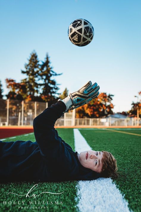 Puyallup Senior Photoshoot | Owen — Holly Williams Photography — Puyallup Photographer Sibling Soccer Pictures Photo Ideas, Senior Picture Ideas Soccer Goalie, Soccer Senior Pictures Goalie, Soccer Team Photoshoot Ideas, Soccer Photoshoot Ideas Men, Creative Football Photography, Soccer Poses For Pictures Boys, Soccer Action Shots Photography, Boy Soccer Senior Picture Ideas