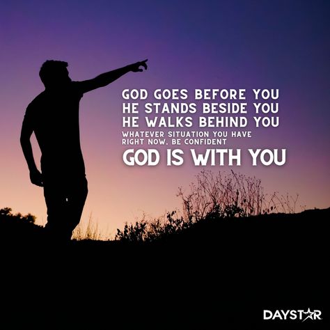 God goes before you. He stands beside you. He walks behind you. Whatever situation you have right now, be confident, God is with you! God Is Here, Birthday Month Quotes, Deuteronomy 1, Encouraging Bible Verses, Inspirational Bible Verses, I Need To Know, Christian Quotes Inspirational, By Your Side, Encouragement Quotes