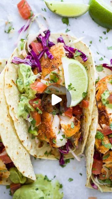 Krista | Healthy Food+Fitness on Instagram: "🔥Flavor Bomb 👉🏼 BAJA FISH TACOS that are loaded with a cilantro lime slaw, zesty Avocado Crema and fresh Pico de Gallo! The fish is pan seared with my blackening spice, no frying or batter required! It’s the perfect healthy dinner recipe your family will love! 

Comment “Baja tacos” to get the Recipe sent straight to your DM’s 📌

➡️ or go to https://www.joyfulhealthyeats.com/epic-baja-fish-tacos-with-avocado-crema/

#taco #tacosarelife #tacotuesday #fishrecipes #highprotein #fishtacos #easyrecipe #dinnerideas #dinnerrecipes #easydinner #imsomartha #food52grams #feedfeed #huffposttaste #buzzfeast #buzzfeedfood #deliciousfood #makeitdelicious #whatsonmyplate #whatsfordinner #feedyourbody #joyfulhealthyeats #forkyeah #bajafishtacos" Baja Tacos, Seafood Tacos, Fish Tacos Tilapia, Blackening Spice, Lime Slaw, Baja Fish Tacos, Cilantro Lime Slaw, Mediterranean Diet Recipes Dinners, Recipes Fish