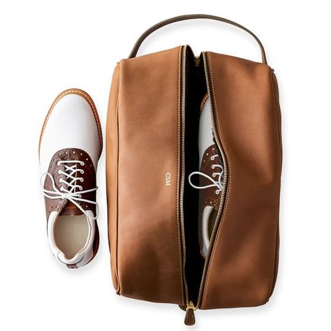 Leather Sunday Golf Shoe Bag | Mark and Graham Travel Shoe Bag, Golf Birthday Gifts, Golf 7 R, Golf Shoe Bag, Shoe Bags For Travel, Golf Shoe, Golf Gift, Gifts For Golfers, Mark And Graham