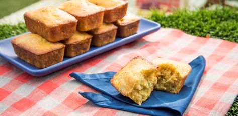 Sunny's Easy Peachy Jalapeno Cornbread by Sunny Anderson Jalapeno Cornbread Recipe, Sunny Anderson, Jalapeño Cornbread, Chili Lime Seasoning, Jiffy Cornbread, Peach Syrup, Biscuit Rolls, Cornbread Recipe, Cornbread Mix