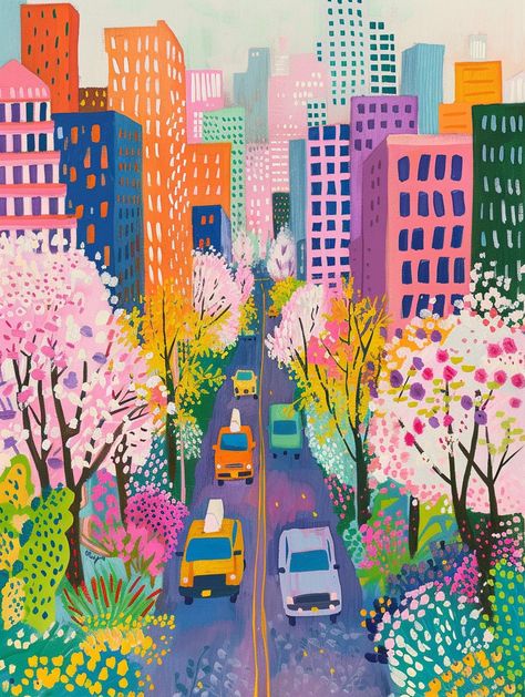 "New York City Blooms Paint by Numbers, DIY adult kits, presenting Wall Art, offer an excellent choice for adult DIY enthusiasts and serve as ideal gifts for Mother's Day, Gifts for her, Gifts for him, and Gifts for Dad. Our kits come with READY FRAMES and are offered in various sizes, showcasing PREMIUM DESIGNS and QUALITY PAINT BY NUMBERS KITS, all meticulously crafted with a focus on sustainability and eco-friendliness. Choose from a selection of over 200+ stunning and innovative art designs available in our store: https://letspainteasy.etsy.com CURRENT SALE EVENT: BUY 1 GET 25% OFF (APPLICABLE SHOPWIDE) BUY 2 GET 30% OFF (APPLICABLE SHOPWIDE) Inside each kit, you'll find: *Exquisite Artwork Design: Our designs, crafted with intricate details and rich compositions, are created by our de Nature And City Art, Colorful City Painting, Paintings Of Cities, Paint By Number Aesthetic, New York Art Painting, Landscape Beginner, Nyc Bridge, City Of Flowers, Paint By Number For Adults