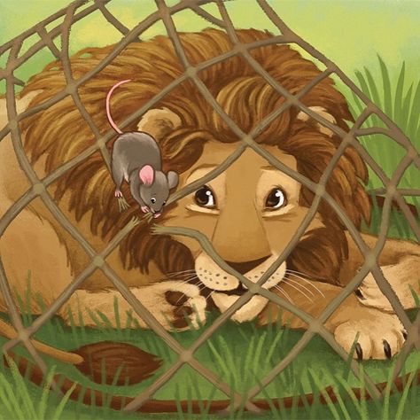 Story Sequencing Pictures, Picture Story For Kids, The Lion And The Mouse, Lion Story, Lion And The Mouse, Sequencing Pictures, Seni Pastel, Cloud Illustration, Lion King Fan Art