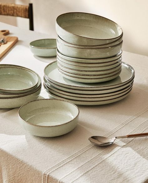 Dishware Sets, Look Zara, Walmart Home, Plates And Bowls Set, Kitchen Plate, Soup Plate, Home Finds, Stoneware Dinnerware, Apartment Aesthetic