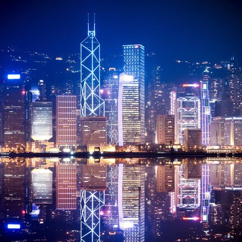 Hong Kong skyline at night. Hong Kong night view of skyline with reflections at , #AFFILIATE, #skyline, #night, #Hong, #Kong, #victoria #ad Hong Kong Night View, Hong Kong Night, Hong Kong Skyline, Travel Baby Shower Theme, Skyline At Night, Hong Kong Travel, City Pictures, Cityscape Art, Night View