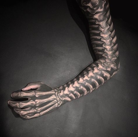 Black and grey tattoo by Gara #skeleton #blackandgrey #lighthouseprofessional Bone Hand Tattoo, Herren Hand Tattoos, Skeleton Arm, Small Wave Tattoo, Arm Bones, Halloweenský Makeup, Skull Hand Tattoo, Arm Temporary Tattoos, Skeleton Hand Tattoo