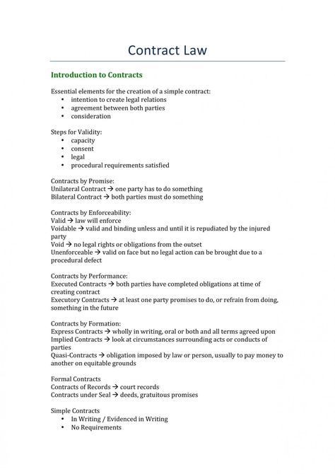 Contract Law Notes Law Of Contract Notes, Business Student Notes, Law Notes Student, Business Law Notes, Law Notes Aesthetic, Law School Notes, Paralegal Studies, Law School Preparation, Law Career