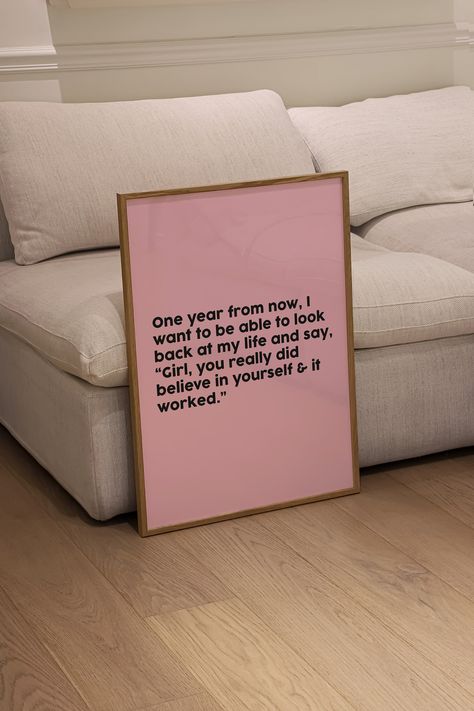 "This Motivational Pink Poster is perfect for bedroom wall decor, dorm room decor, college apartment decor, and for all the girls who want to level up and become the best version of themselves. It is the perfect piece of art to infuse your space with positivity, inspiration, and a touch of vibrant energy. This downloadable and printable artwork is more than just a decoration, it's a powerful tool to encourage personal growth, healing, and the manifestation of your dreams through the principles of the law of attraction. 🛍️ INSTANT DOWNLOAD. ⛔ No physical product will be shipped.  🍒 Digital files will be available to download immediately after purchase is made, and can be accessed under your accounts purchases and reviews section. ☀️ Guest checkout can find downloads through their email af Room Decor Pink, Girly Room Decor, Girl Wall Art, College Apartment Decor, Girly Room, Pink Posters, Motivational Prints, Girls Wall Art, Girl Posters