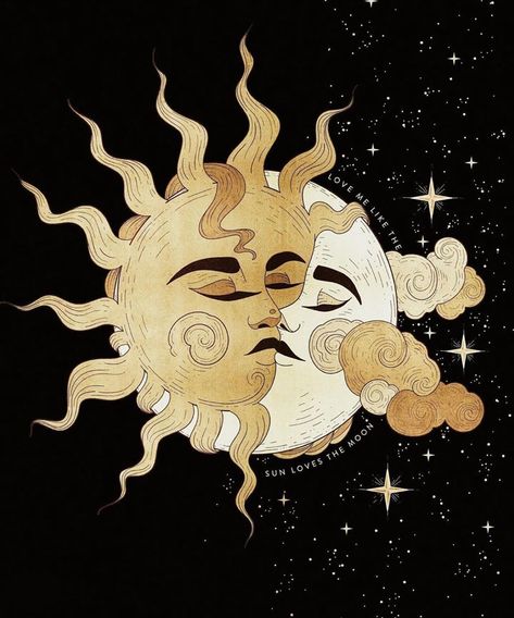 Moon And Sun Painting, Beautiful Pencil Drawings, Sun Drawing, Seni Pastel, Sun Painting, Sun And Moon Drawings, The Sun And Moon, Moon Drawing, 카드 디자인