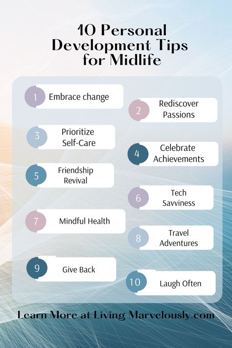 Midlife brings changes whether you're transitioning to a new career, reigniting old passions, or exploring self-care practices. Discover 10 personal development tips for midlife women to make the most out of this beautiful phase. Start your midlife reinvention today! Midlife Reinvention, Wellness Ideas, Positive Memes, Motivational Articles, Mental Clutter, Midlife Crisis, Wellness Activities, Midlife Women, Mid Life Crisis