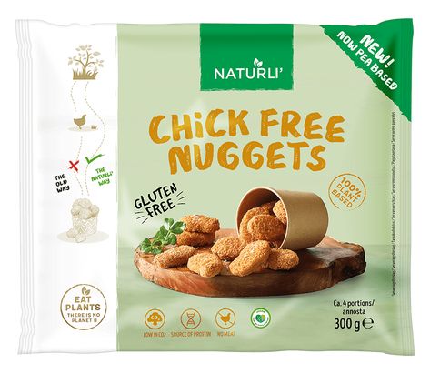 Nuggets Packaging Design, Chicken Nuggets Packaging, Nuggets Packaging, Frozen Food Labels, Frozen Food Packaging, Snacks Packaging, Gluten Free Bread Crumbs, Packaging Design Trends, Frozen Foods