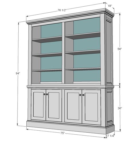 Sideboard Diy, Restoration Hardware Inspired, Bookshelf Plans, Buffet Hutch, Diy Dining Room, Dining Room Hutch, Wood Crafting Tools, Diy Dining, Deep Shelves