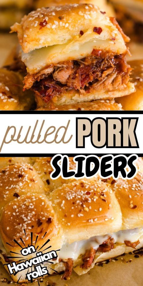 This easy pulled pork slider recipe on Hawaiian buns is perfect for a crowd. Pulled Pork Appetizer, Easy Pulled Pork Sandwiches, Sweet Pulled Pork, Pork Sliders Recipes, Easy Pulled Pork Recipe, Pork Sandwich Recipes, Hawaiian Buns, Slider Recipe, Easy Slider Recipes